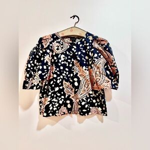 Who What Wear Bubble Sleeve Cotton Top Size Small